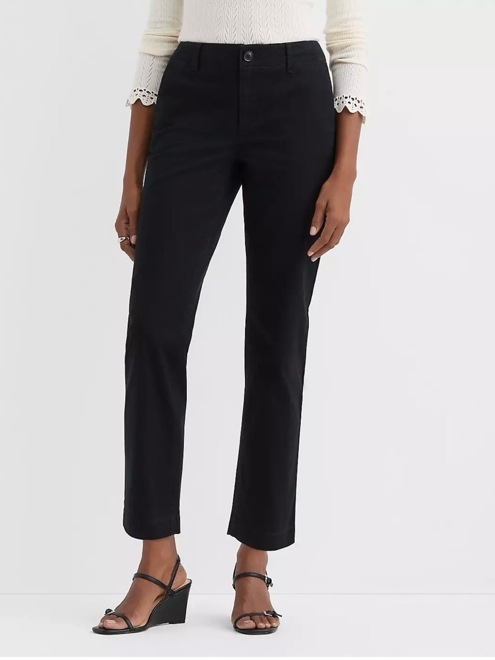 Loft women’s size 12 curvy ankle pants, black color